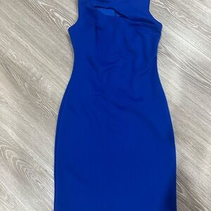 Chic One Shoulder Blue Dress